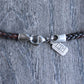 men's leather sterling silver necklace