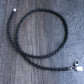 men's black leather braid necklace