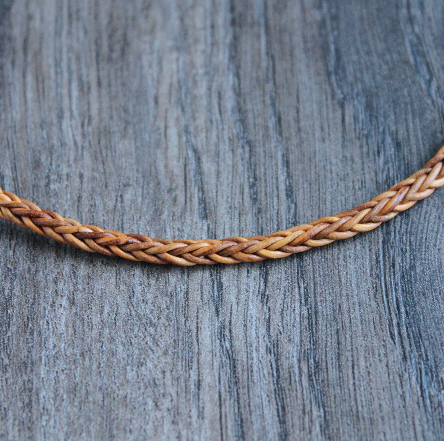 square braid leather necklace