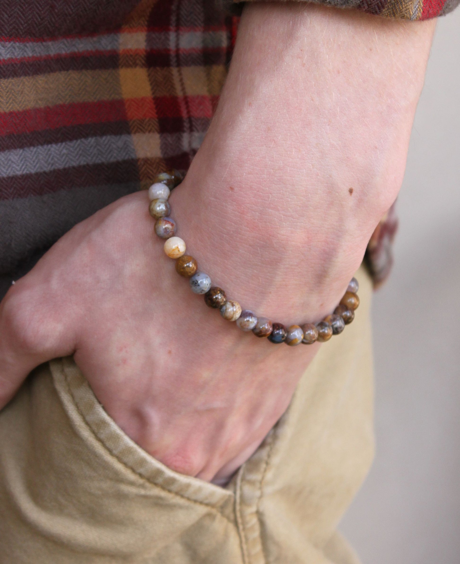 men's gemstone bead bracelet