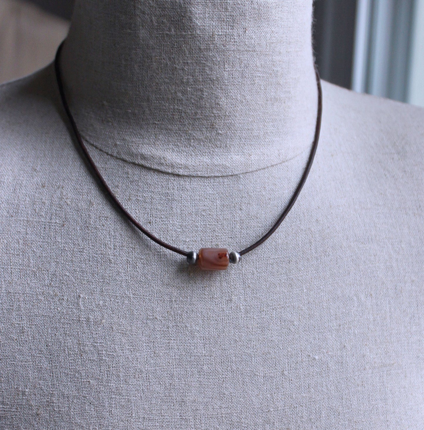 men's leather cord necklace