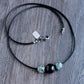 African turquoise black agate bead necklace