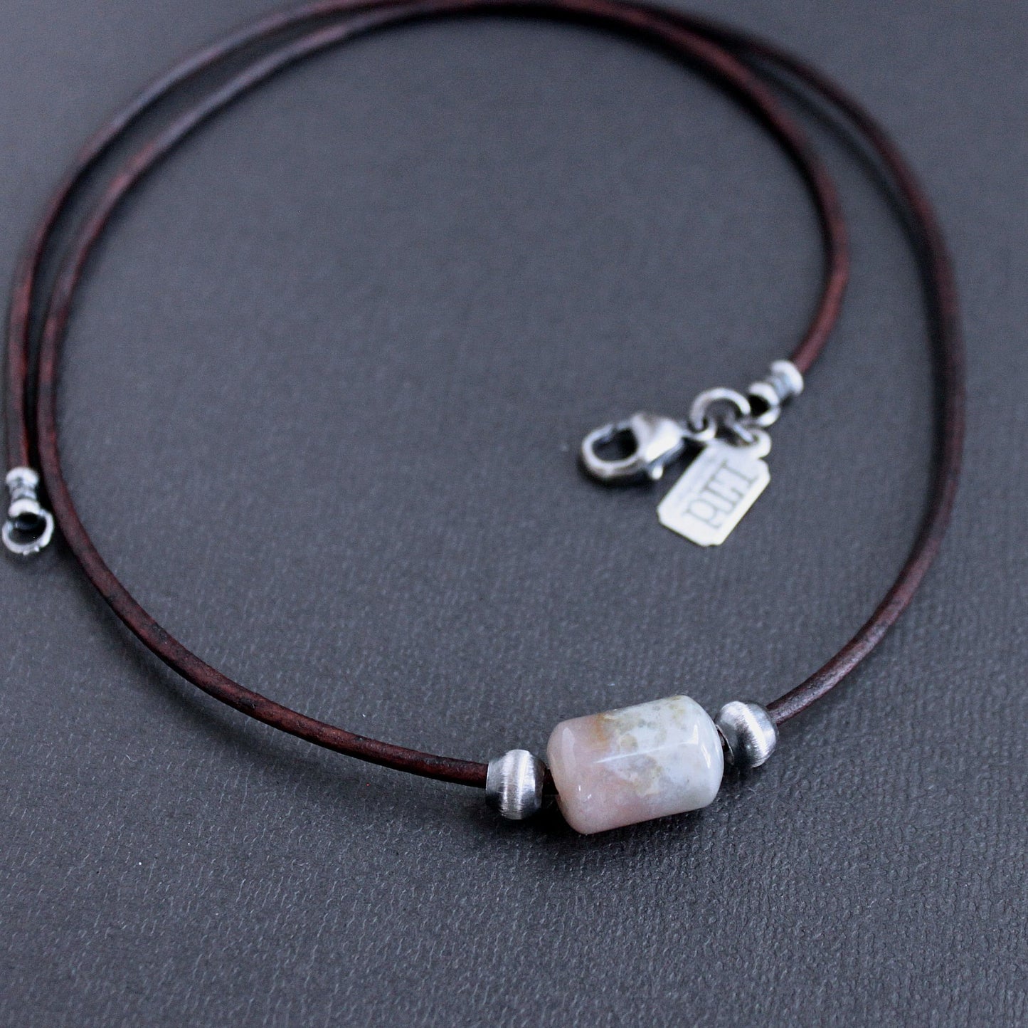 Men's Leather Cord bead Necklace