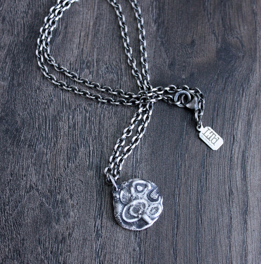 Men's Rustic Organic Silver Pendant