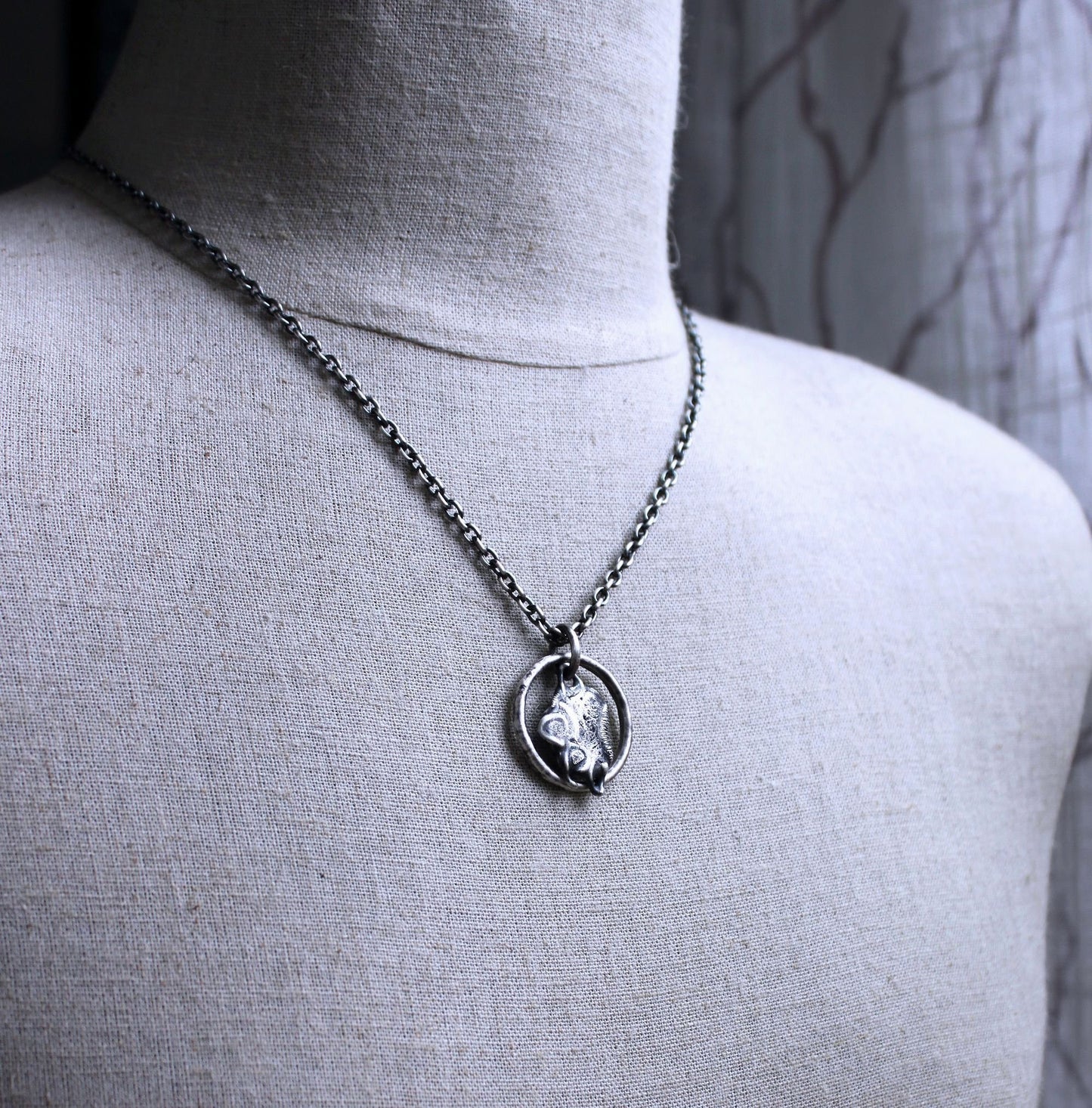 Men's Abstract Silver Pendant Necklace