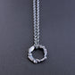 Men's Organic Silver Hoop Pendant necklace