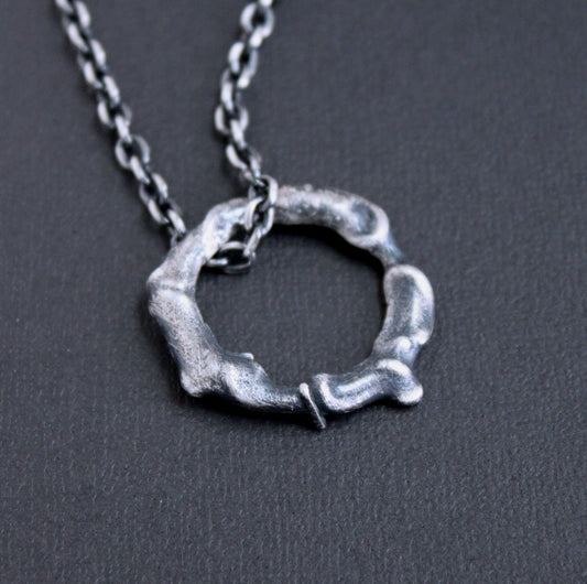 Men's Organic Sterling Silver Pendant Necklace