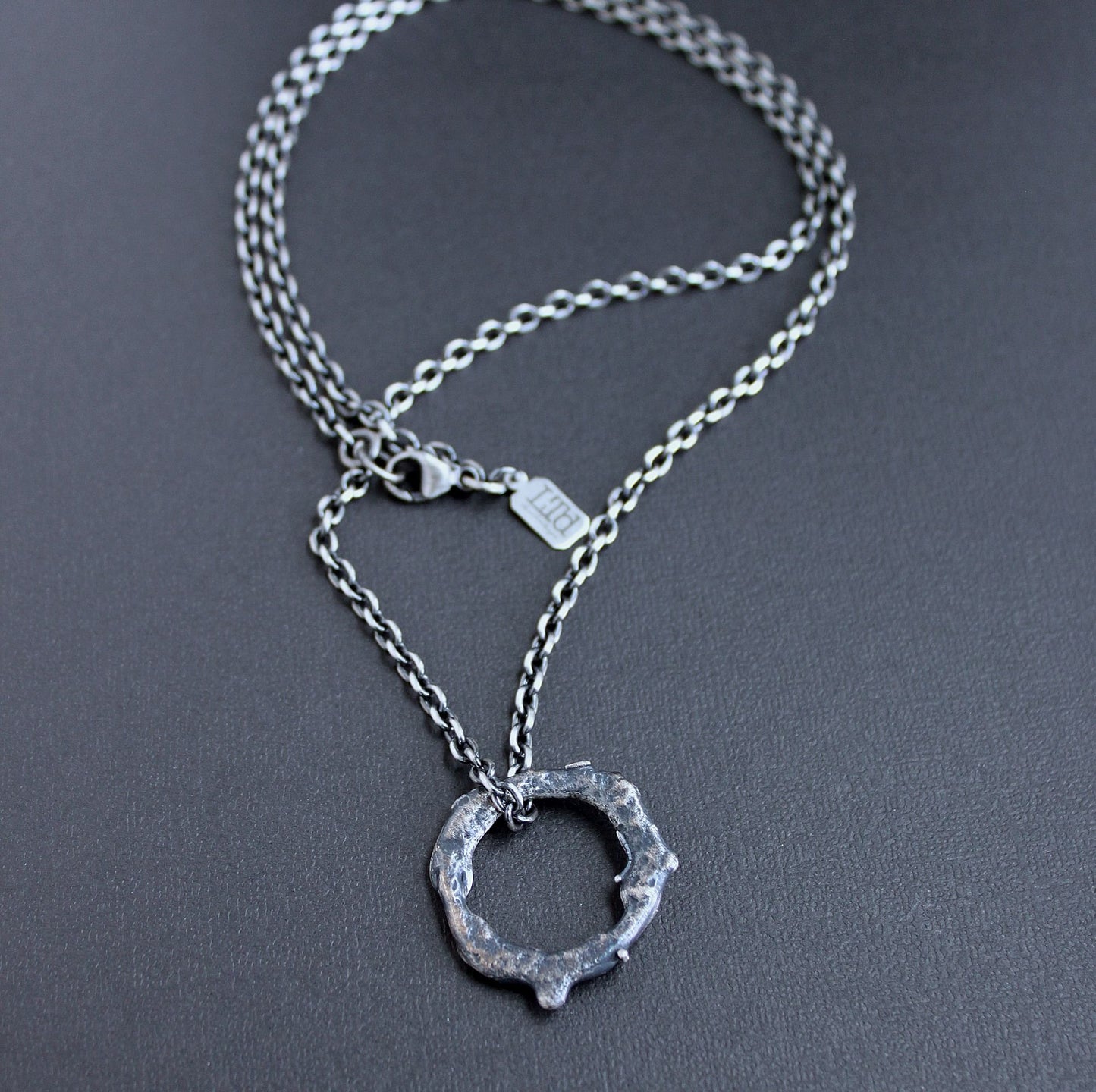 Men's Reversible Silver Pendant Necklace