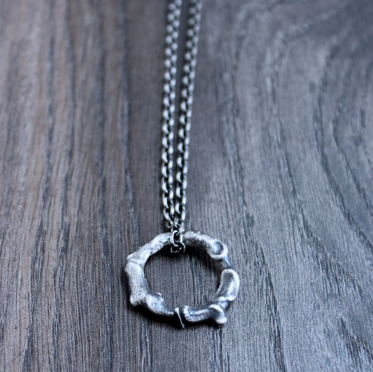 Men's Abstract Silver Pendant Necklace