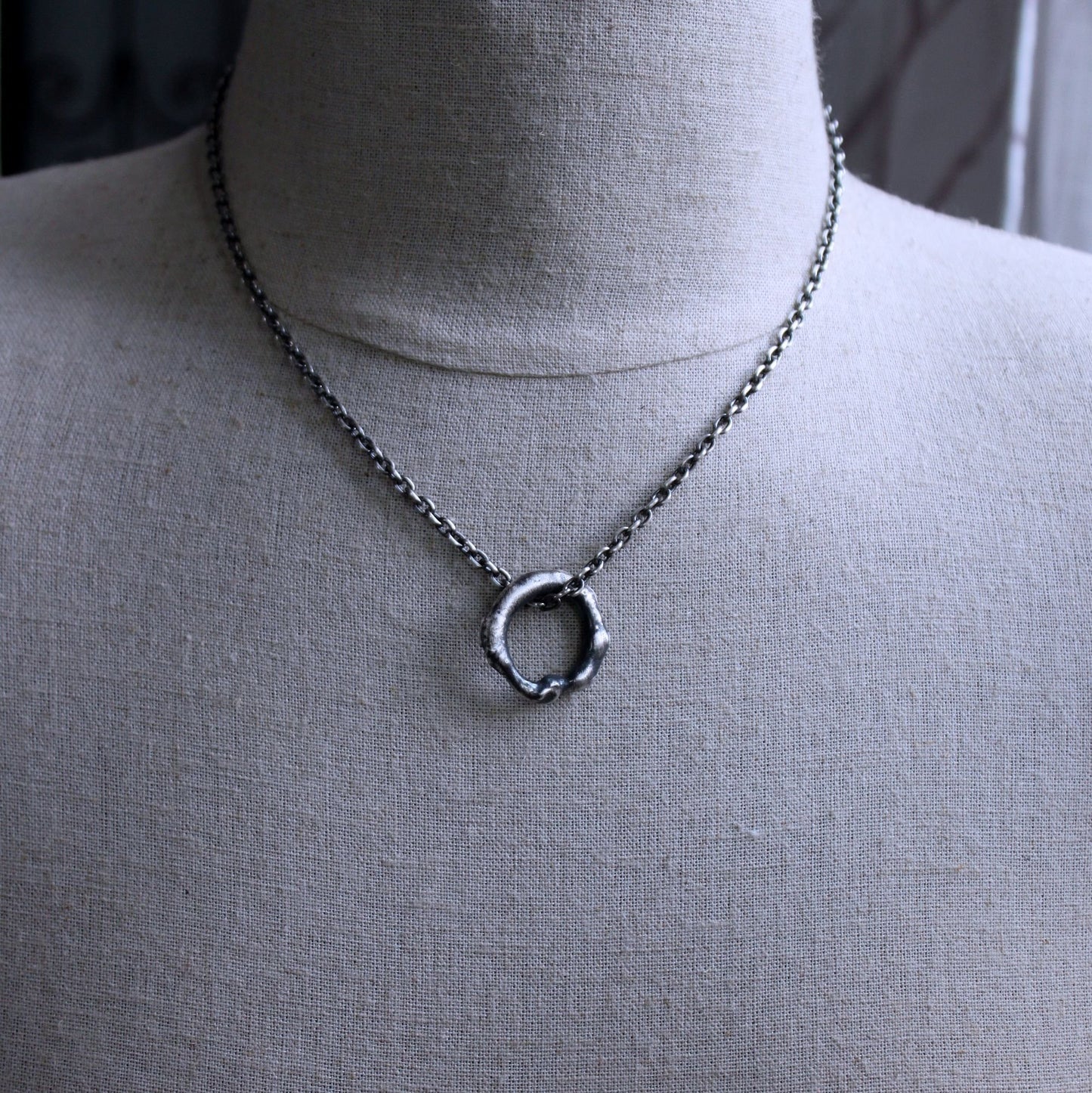 Men's Rustic Sterling Silver Pendant Necklace