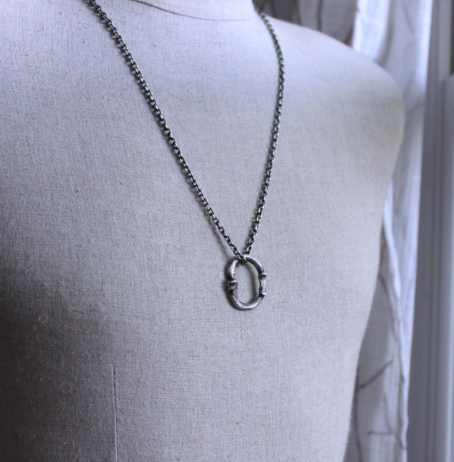 Men's Rustic Silver Pendant Necklace