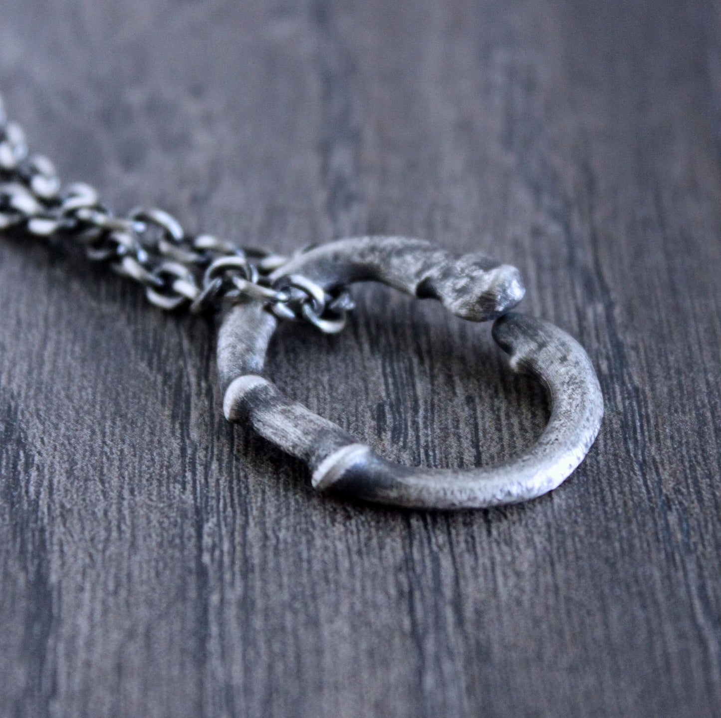 Men's Freeform Silver Pendant Necklace