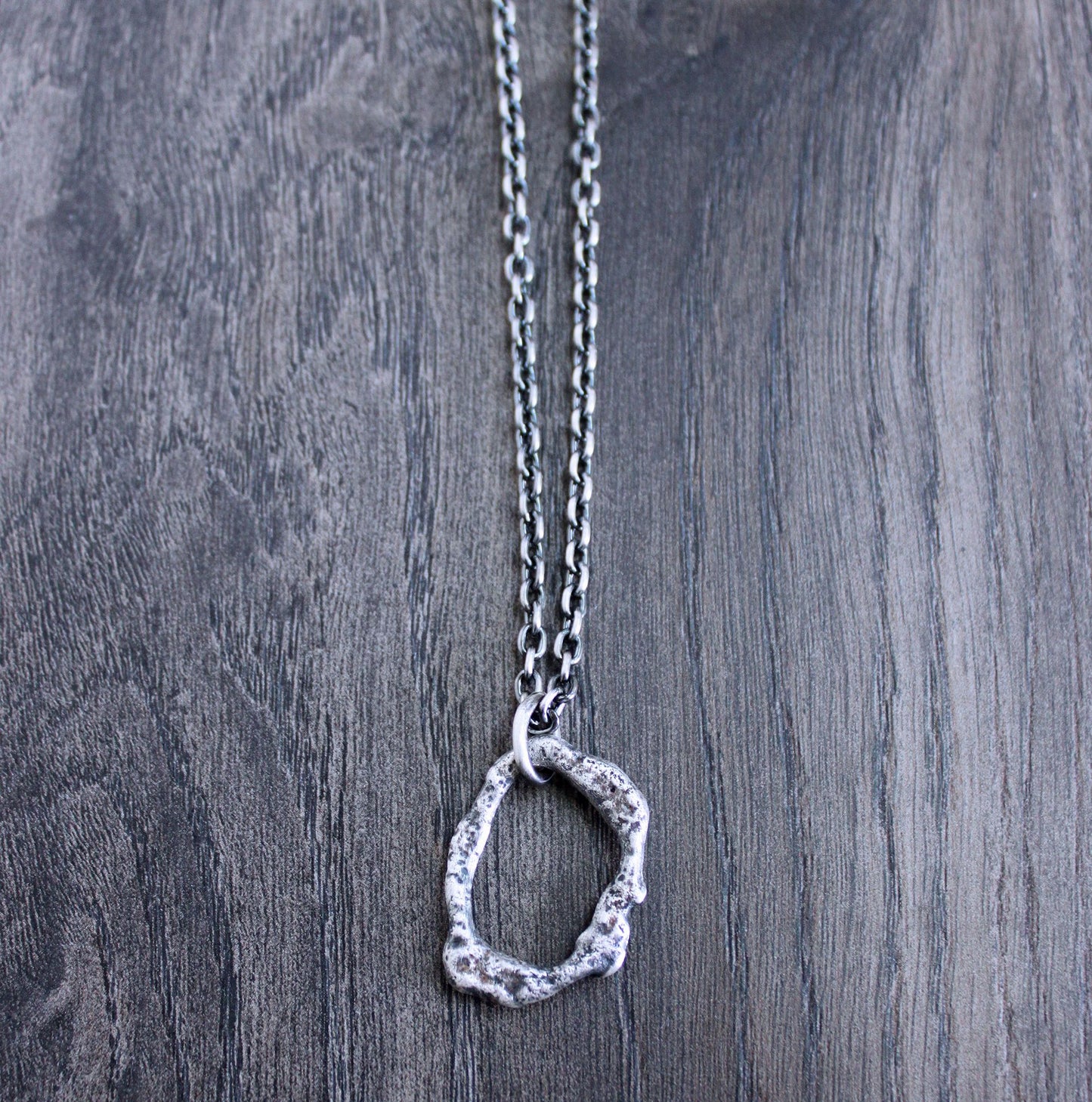 Men's Rugged Silver Pendant Necklace