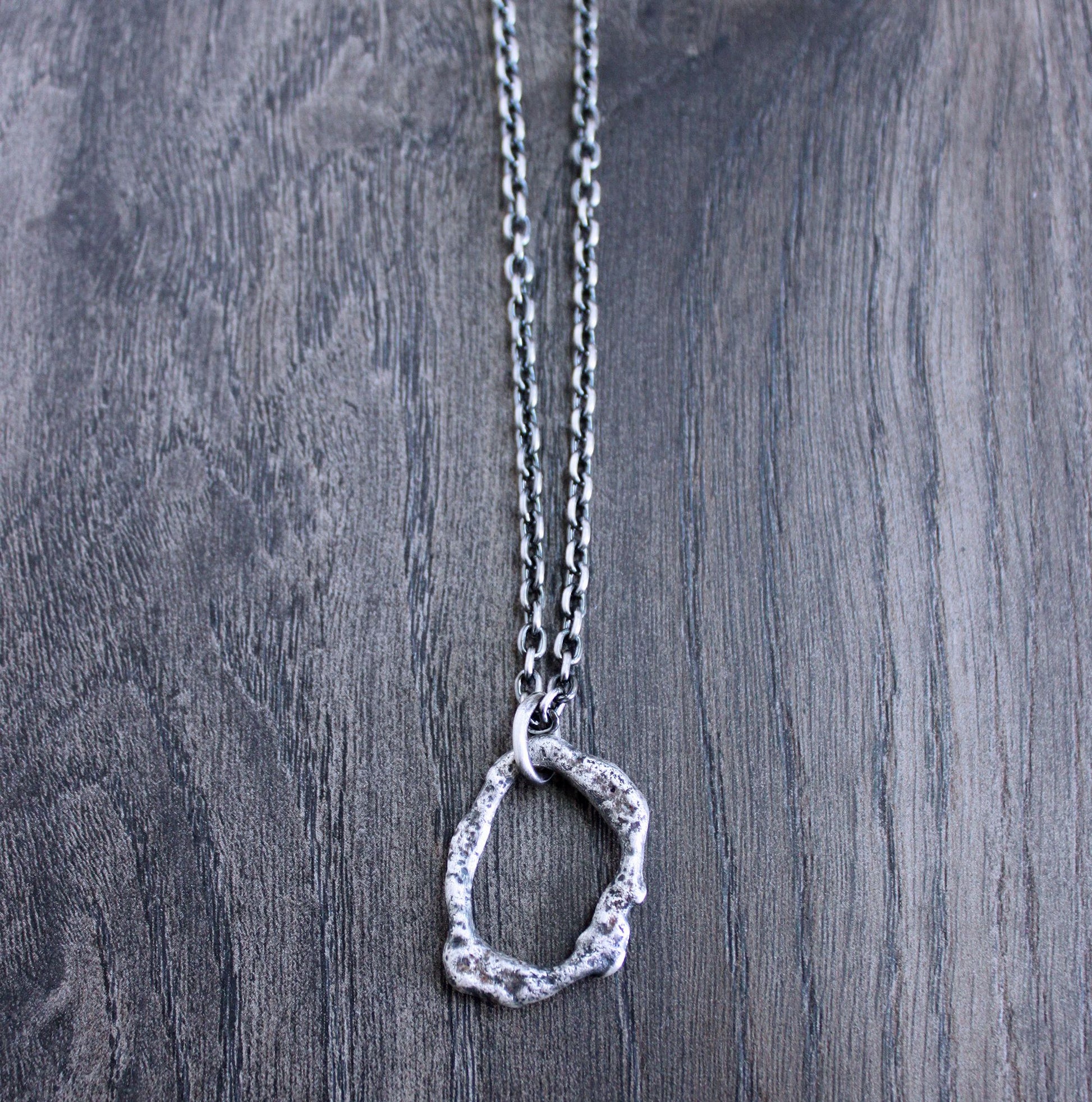Men's Rugged Silver Pendant Necklace