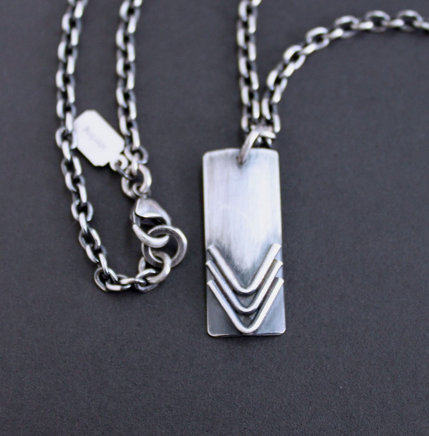 men's sterling silver arrow pendant