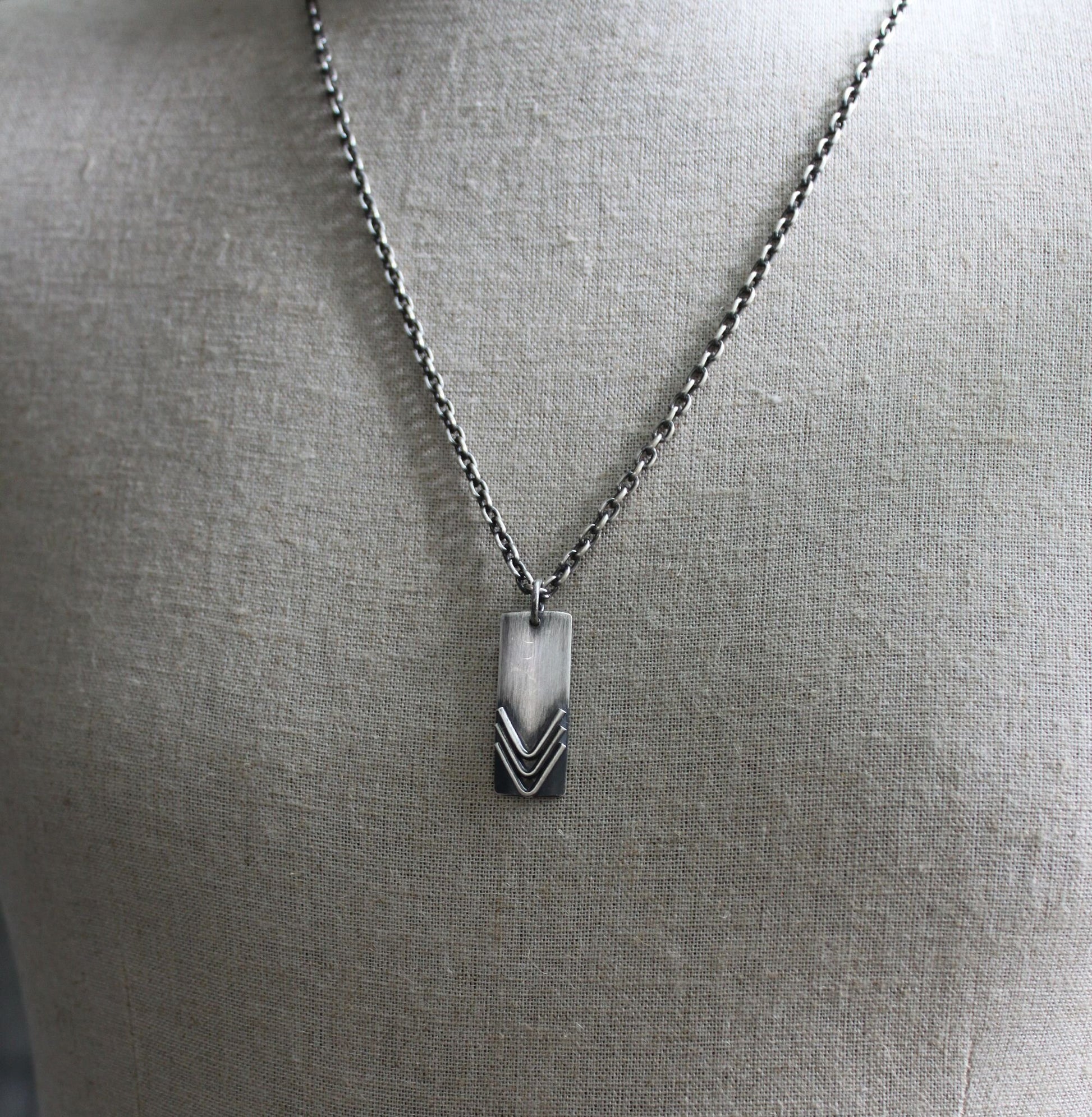 men's silver arrow pendant necklace