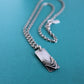 men's sterling silver long pendant necklace