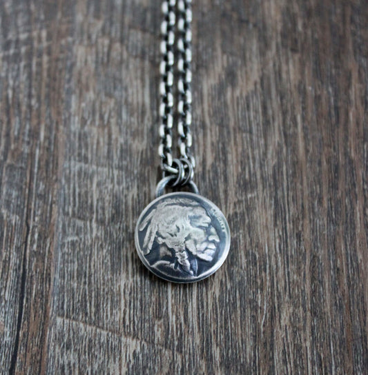 men's  Indian head nickel necklace