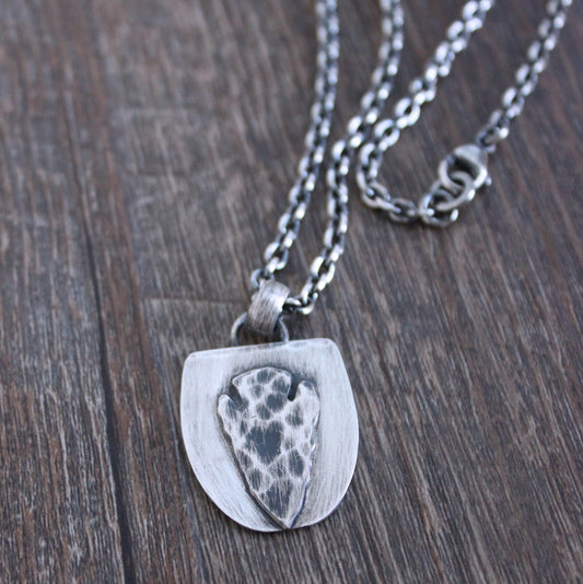 men's silver arrowhead pendant
