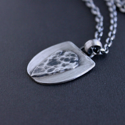 men's rustic hammered arrowhead pendant