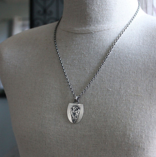 men's oxidized sterling silver arrowhead pendant