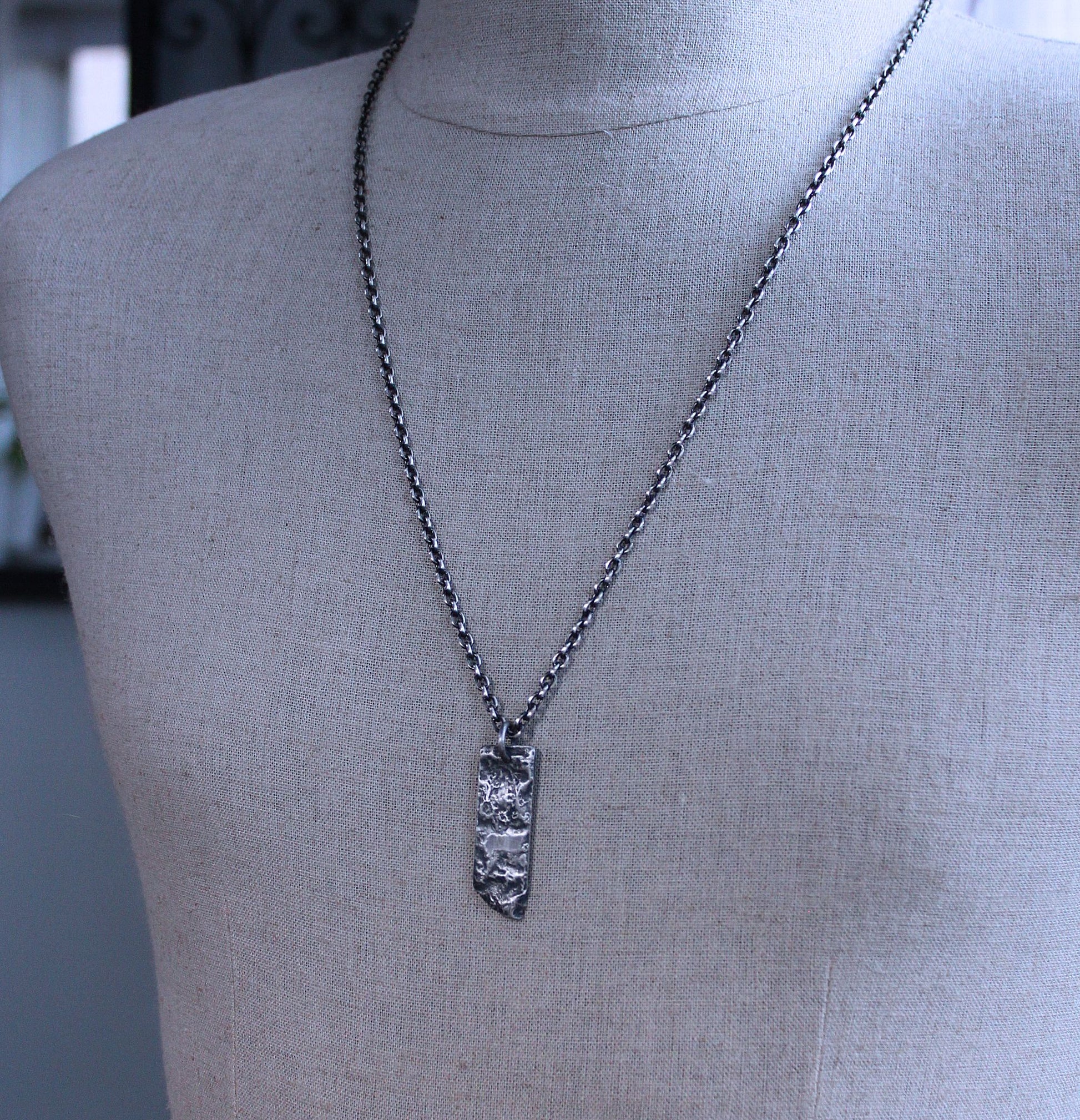 Men's Heavy Sterling Silver Pendant Necklace