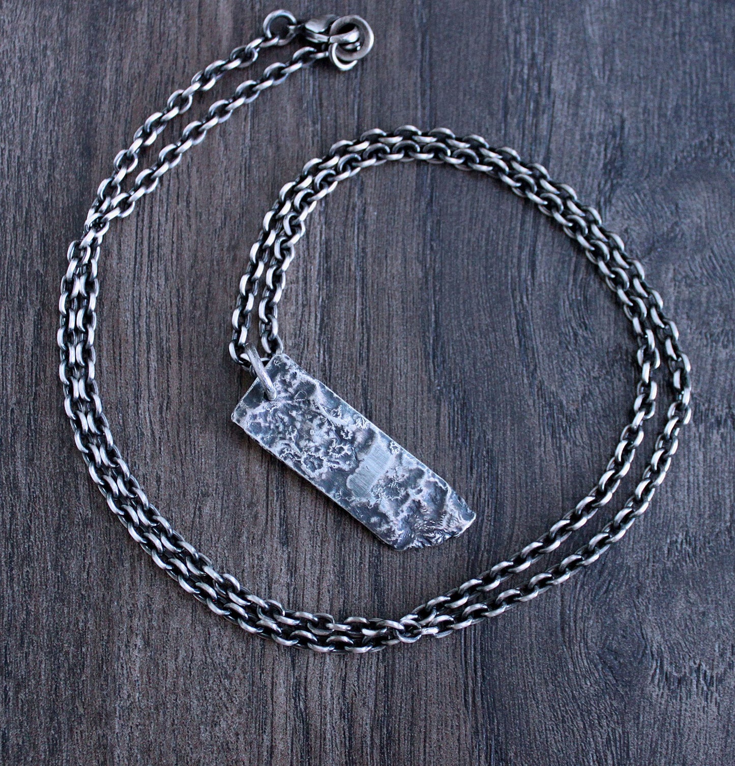 Men's Unique Sterling Silver Pendant Necklace