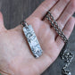 Men's Large Long Silver Pendant Necklace