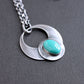 men's handmade silver turquoise pendant