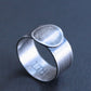 Wide Band Ring, Rustic Sterling Silver, Size 9.5