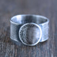 Wide Band Ring, Rustic Sterling Silver, Size 9.5