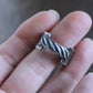 Silver Wide Band Rope Ring, Size 9