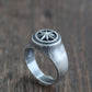 men's compass signet ring