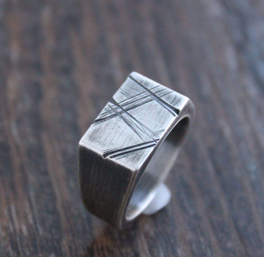 men's oxidized sterling ring