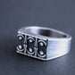 Detailed Heavy Silver Signet Ring, Size 10