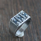 Detailed Heavy Silver Signet Ring, Size 10