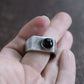 Black Onyx Stone Signet Ring, Heavy Sterling Silver, Size 10