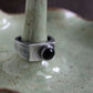 Black Onyx Stone Signet Ring, Heavy Sterling Silver, Size 10
