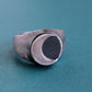 men's silver moon signet ring, size 9