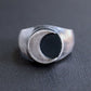 men's sterling silver moon ring