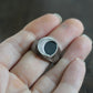 men's size 9 sterling silver moon signet ring