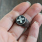 X Signet Ring, Round Sterling Silver, Size 9