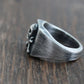 men's silver skull signet ring