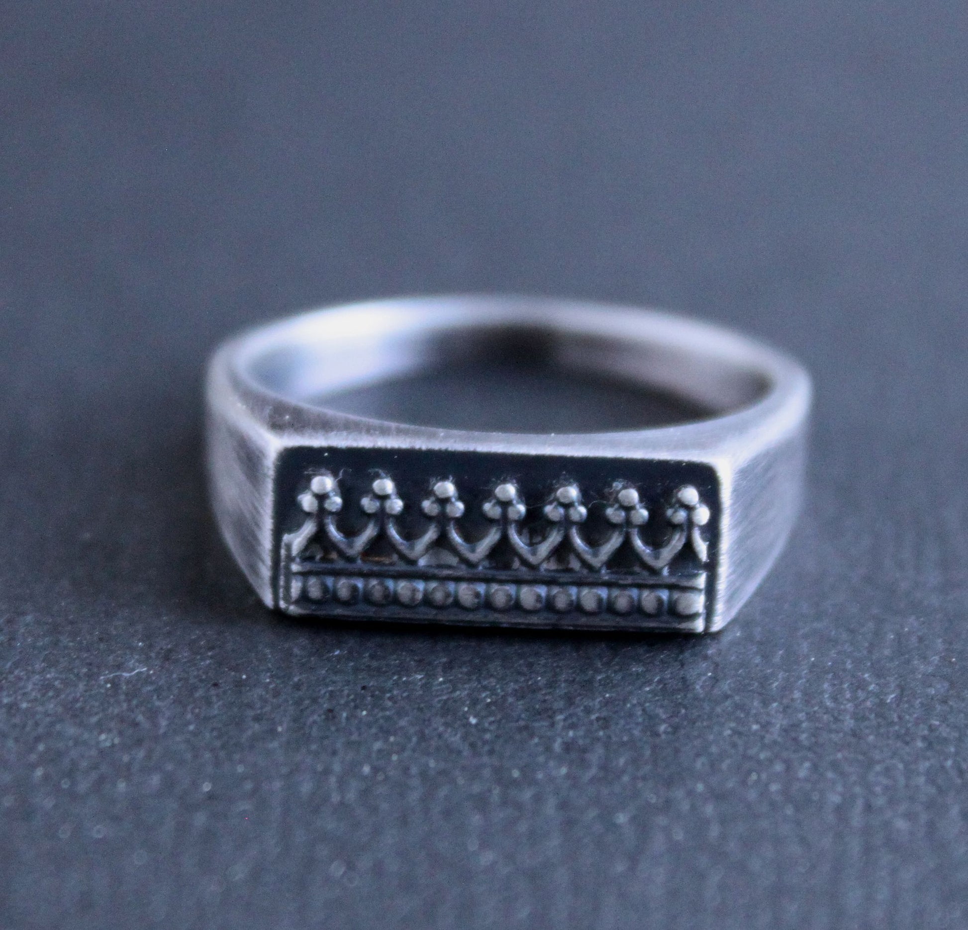 men's sterling silver crown ring