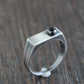 men's silver signet ring with onyx stone