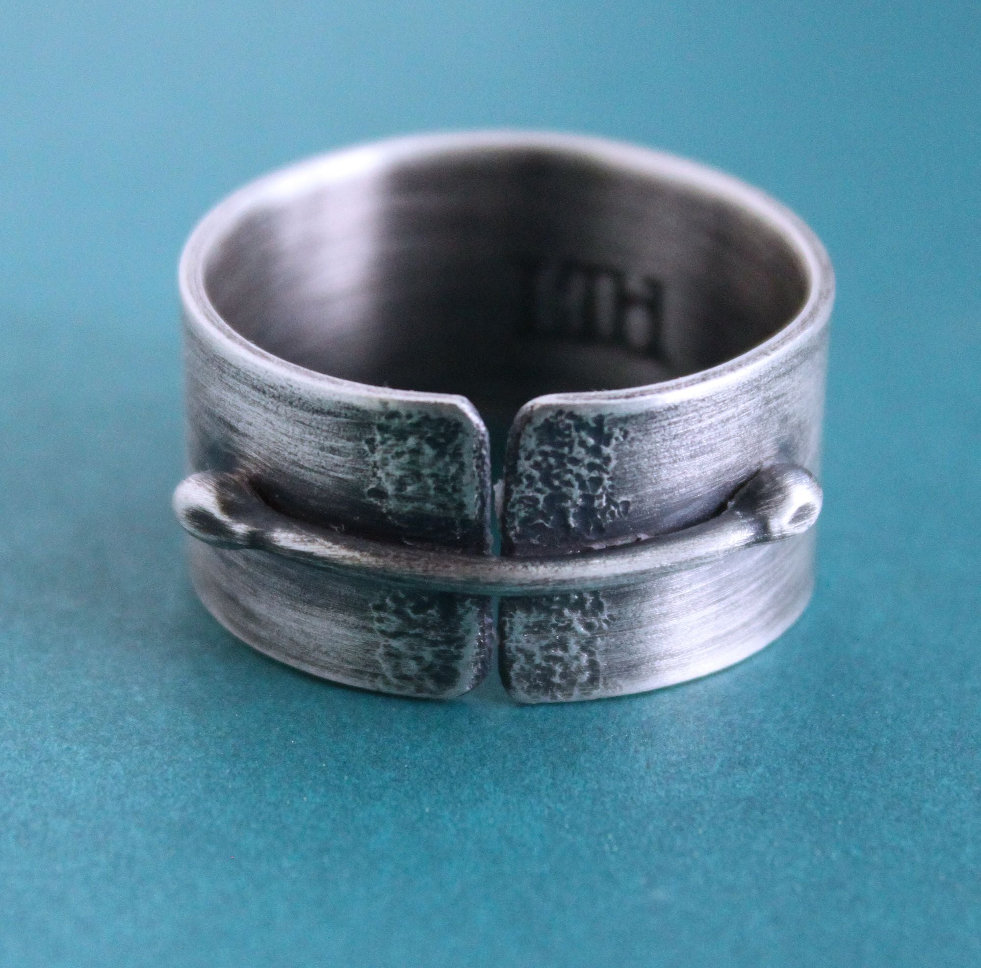 3mm Plain Band Adjustable Mid Finger Silver Ring - Studio Jewellery US