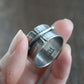 men's wide silver band ring, size 14