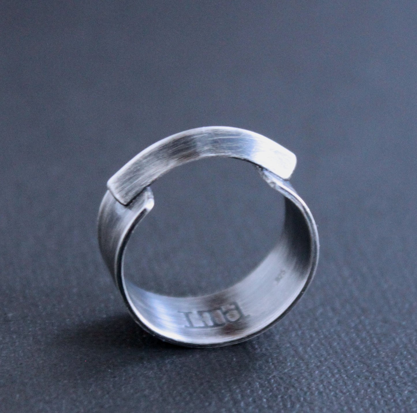 Unique Bridge Ring, Sterling Silver Band Size 9