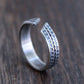 men's open band silver ring