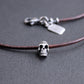 men's leather skull necklace